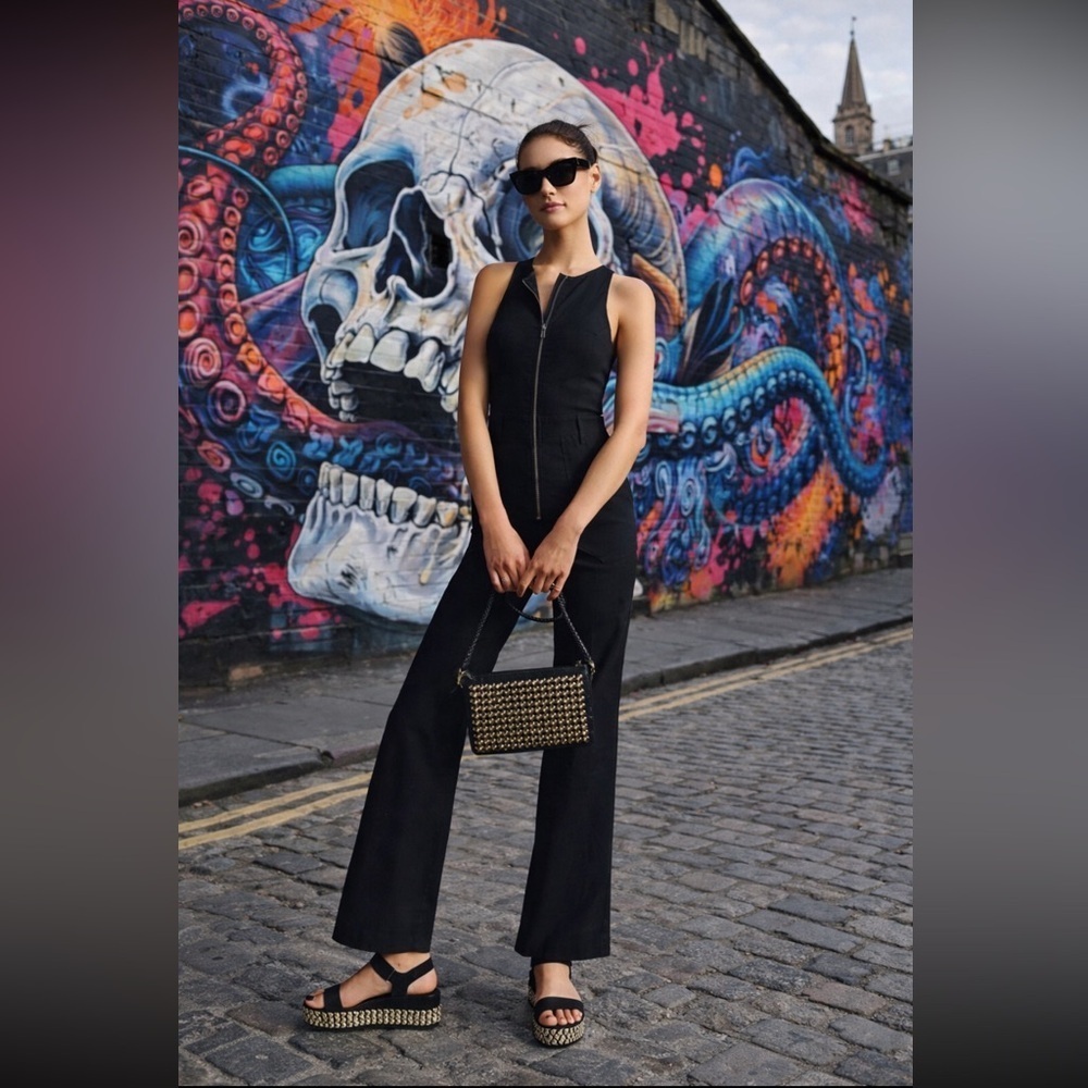 Anthropologie THE NAOMI WORKWEAR JUMPSUIT BY MAEVE size 8 tall.